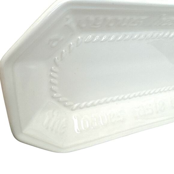 Vintage Pfaltzgraff Heirloom Stonewear Creamy White Bread Tray - Picture 2 of 10